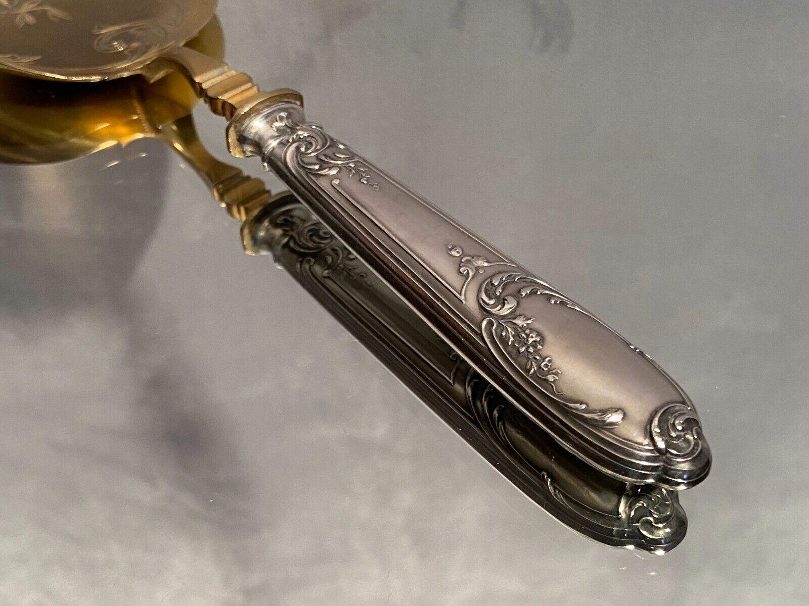 Ice shovel late nineteenth handle in Louis XV style silver