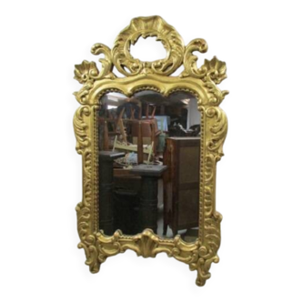 Miroir ancien en bois doré