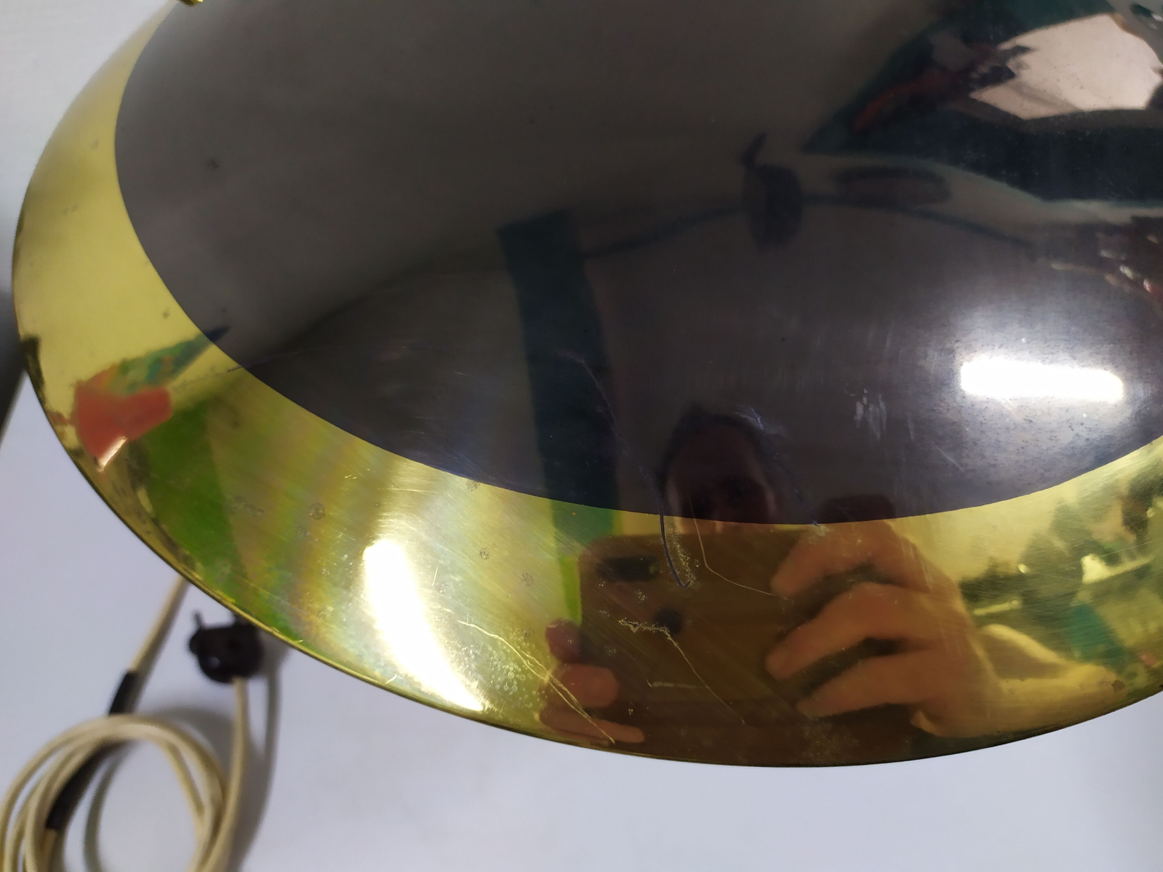 Black brass desk lamp 1950 italy