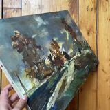 Abstract landscape, oil on canvas 1970