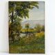 Peinture ancienne huile sur bois paysage verdoyant Joseph Guénard