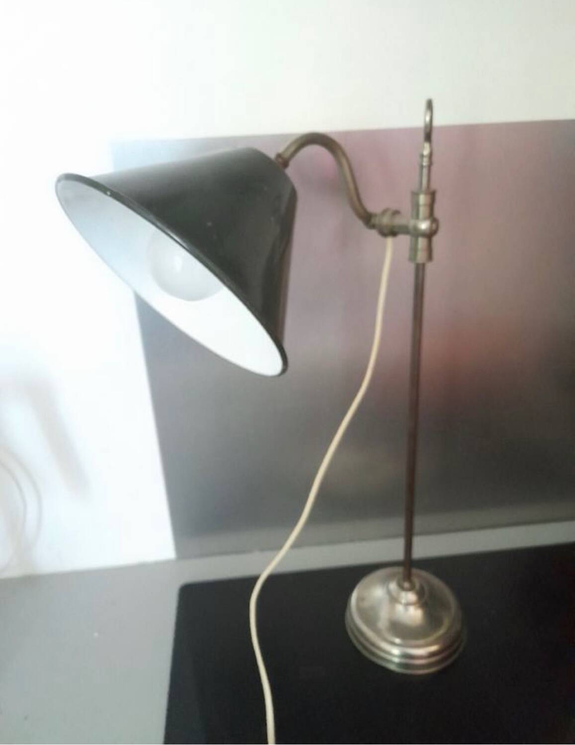 Lampe col de cygne tôle 1930/1950
