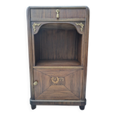 Art Deco bedside table with a green marble top.
