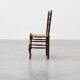 Rustic Oak Ladder-Back Chair with Rush Seat and Cabriole Front Legs, France