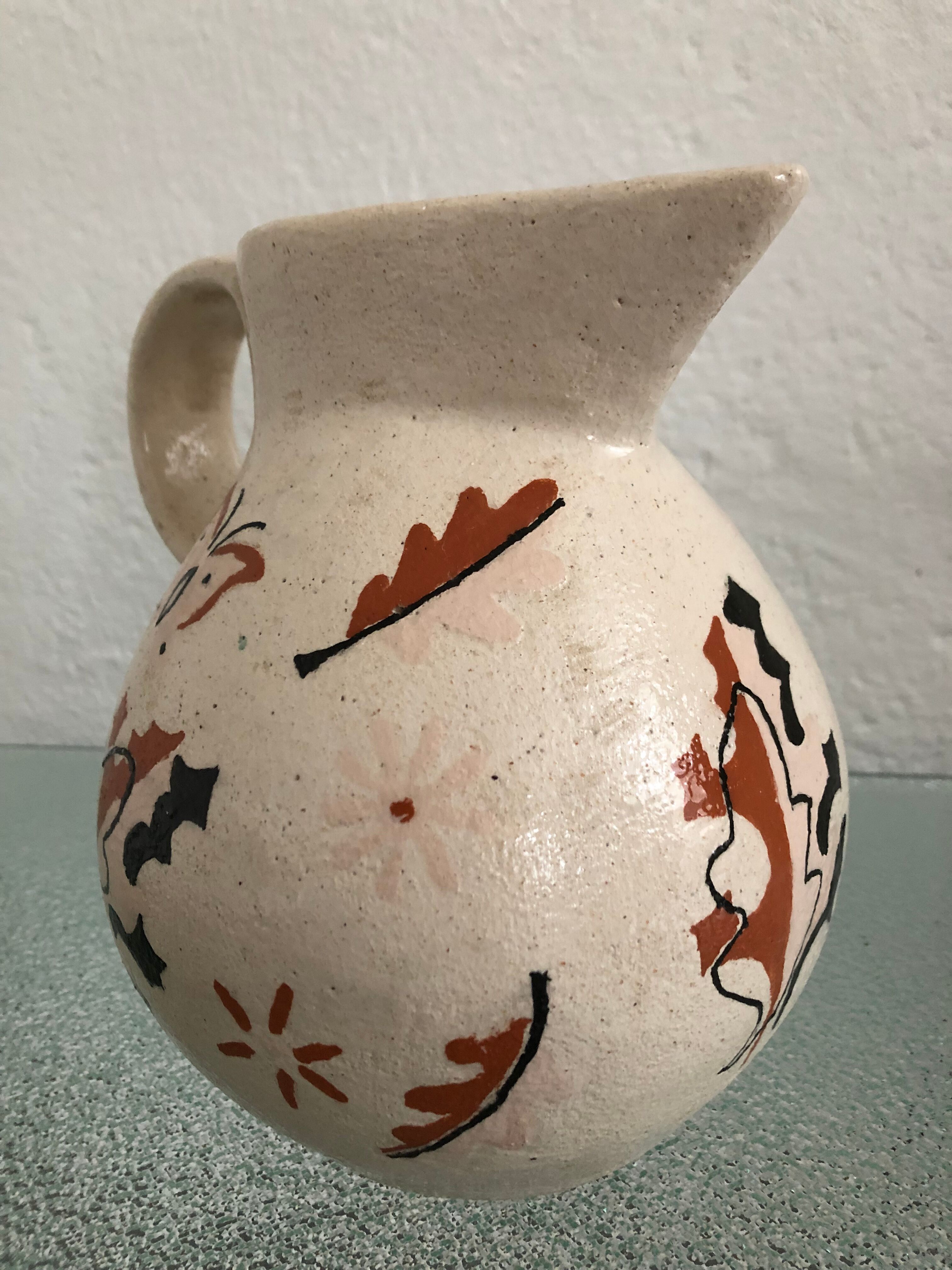 Vintage stoneware pitcher 1950