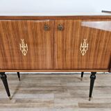 Mid-century 1960s mahogany sideboard with glass top