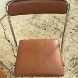 70s skai chrome folding chairs