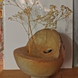 Vase pique fleurs en grès brut
