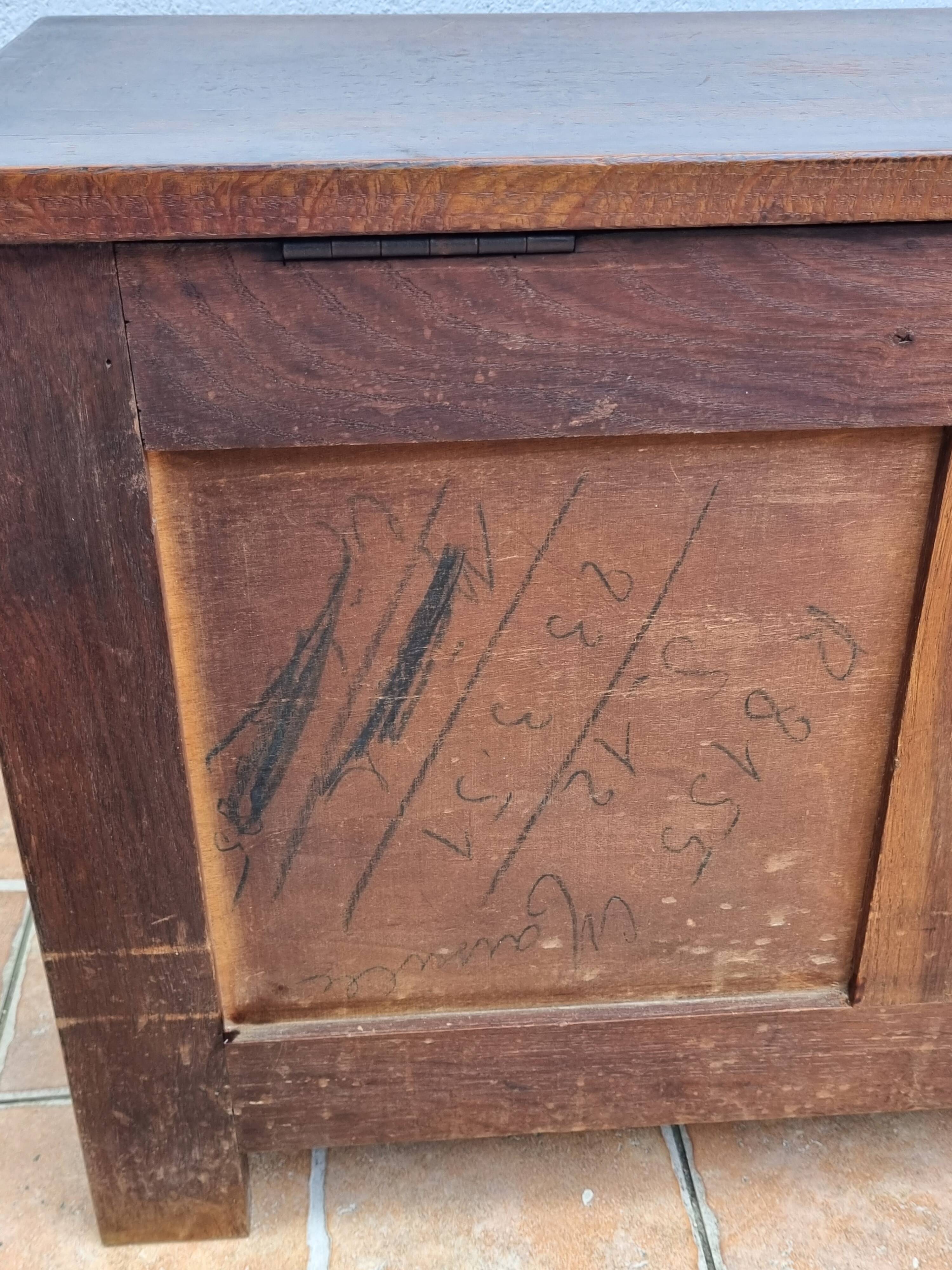 Basque bench chest in solid wood, 105 cm