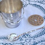 Ice bucket, ice cubes, cooler, silver-plated metal - goldsmith Saint Médard