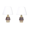 Pair of Handmade Mid-Century Modern Danish Stoneware Table lamps model 3029 by Soholm