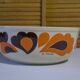 Enamelled cast iron fondue pot with 70's Le Creuset pattern