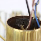 Elegant brass light fixture, crystal glass Floria, Kalmar, Austria, 1970.