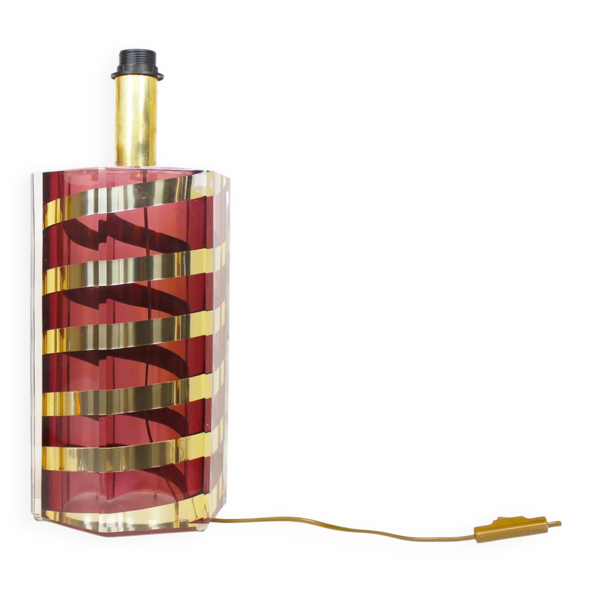Large Italian lucite table lamp by Romeo Rega