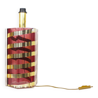 Large Italian lucite table lamp by Romeo Rega