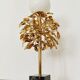 Gilded  italian Hollywood Regency bay leaf table lamp by Sergio Terzani