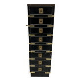 20th Century Black Wooden Cabinet with Eight Small Drawers