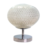 Vintage table lamp, diamond-style glass globe