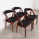 Ensemble de quatre chaises en teck, design danois, années 1970, designer : Kai Kristiansen