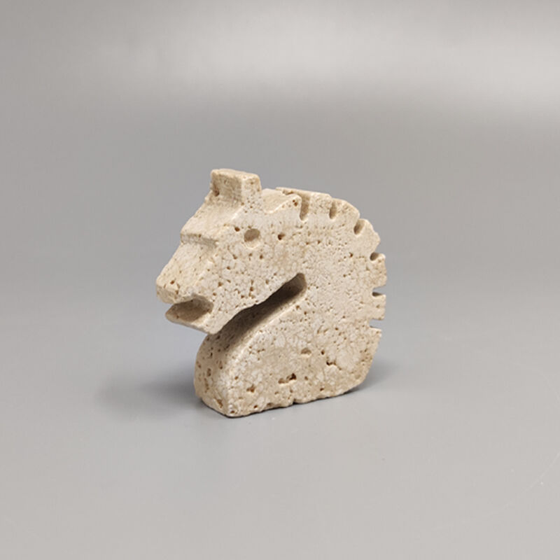 1970s travertine horse sculpture