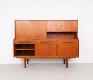 Danish design teak highboard, 1960s