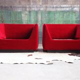 Post-modern red chaise longue by Metropolitan of San Francisco