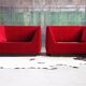 Post-modern red chaise longue by Metropolitan of San Francisco