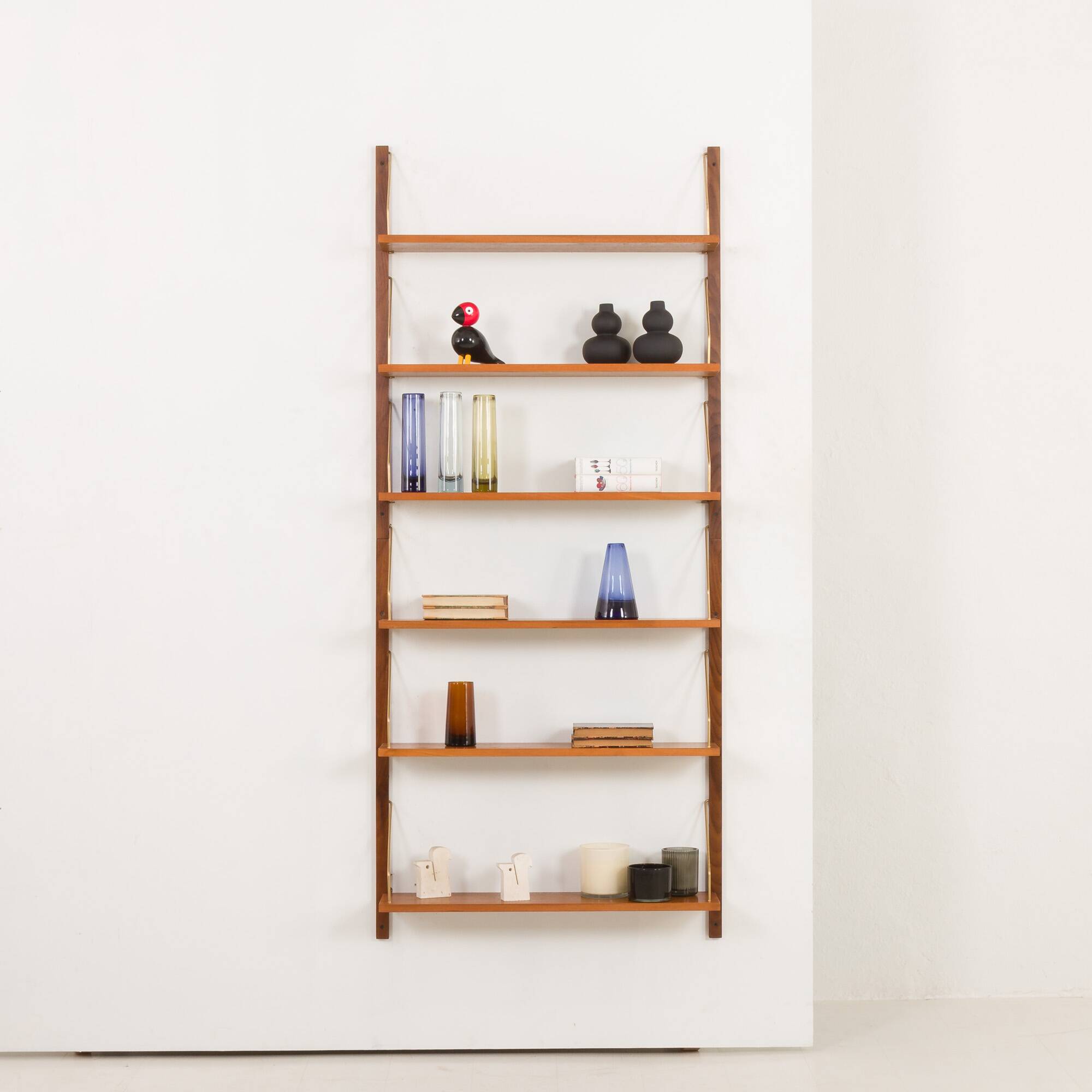 Set of 6 mid century modern renovated teak shelves