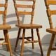 Set of 6 rustic pine chairs from the Vosges, 1980s.