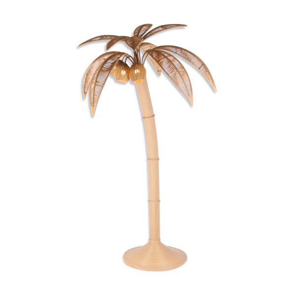 Lampadaire cocotier en rotin synthétique pour l'extérieur
