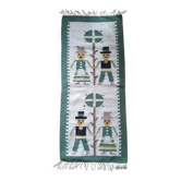 Petit tapis en laine motif folklorique danois 70s