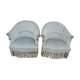 Pair of blue velvet toad armchairs