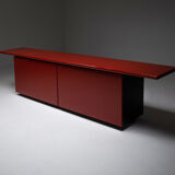 Red lacquer credenza by Giotto Stoppino for Acerbis