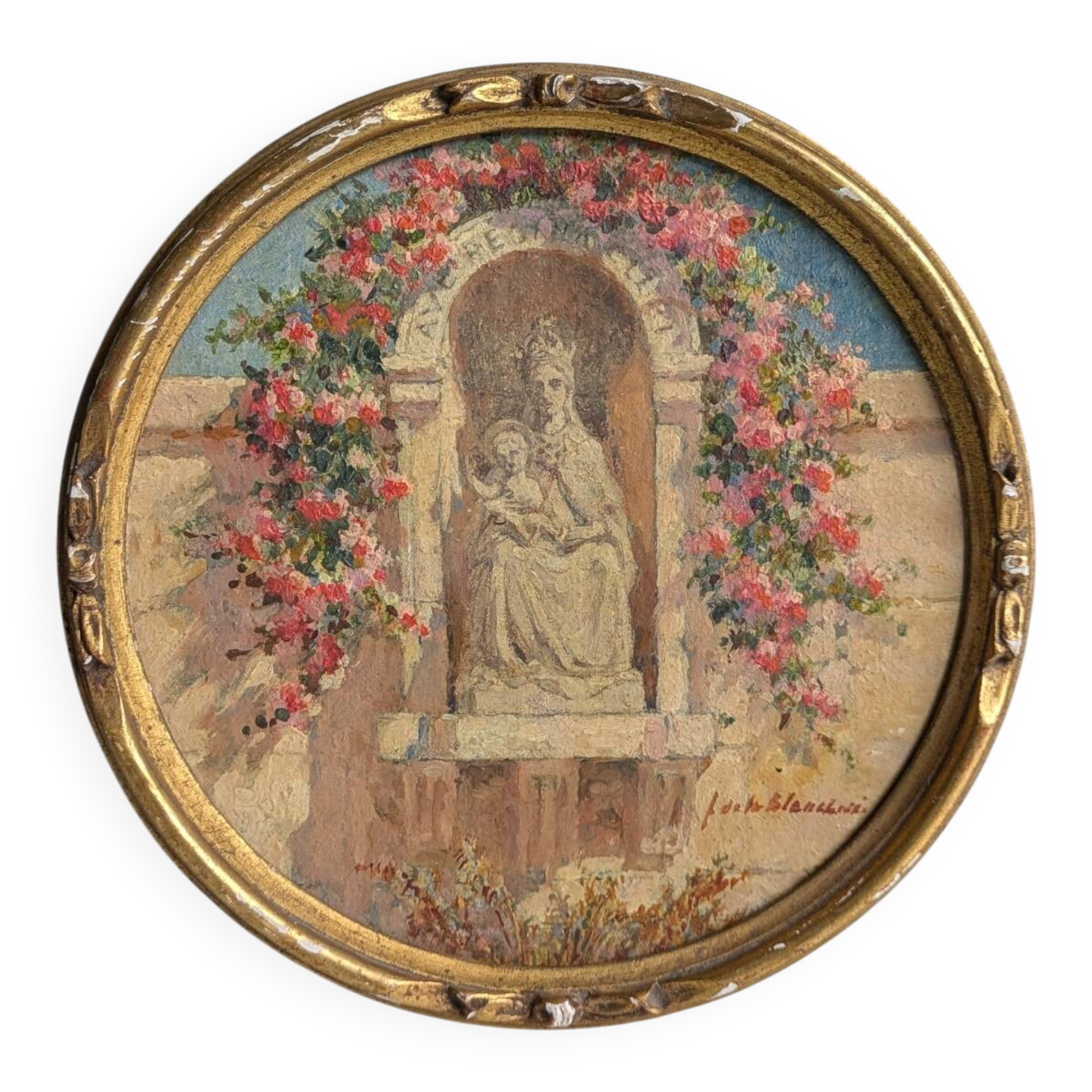 Antique medallion painting