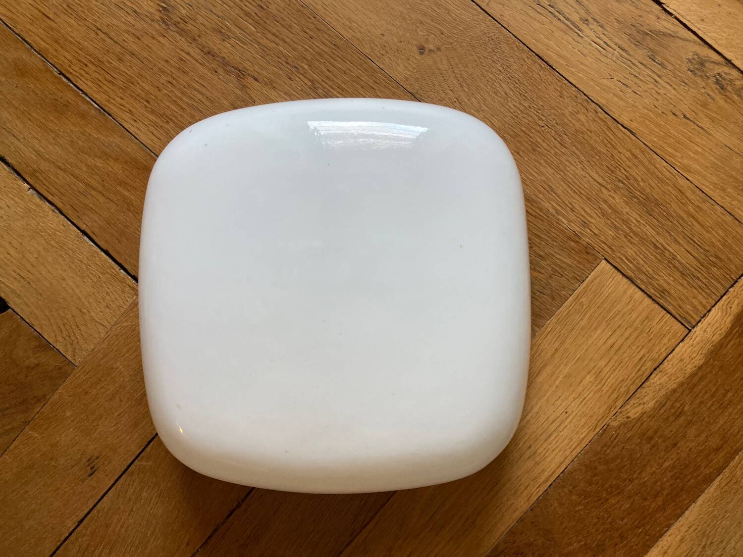 Square opaline wall light