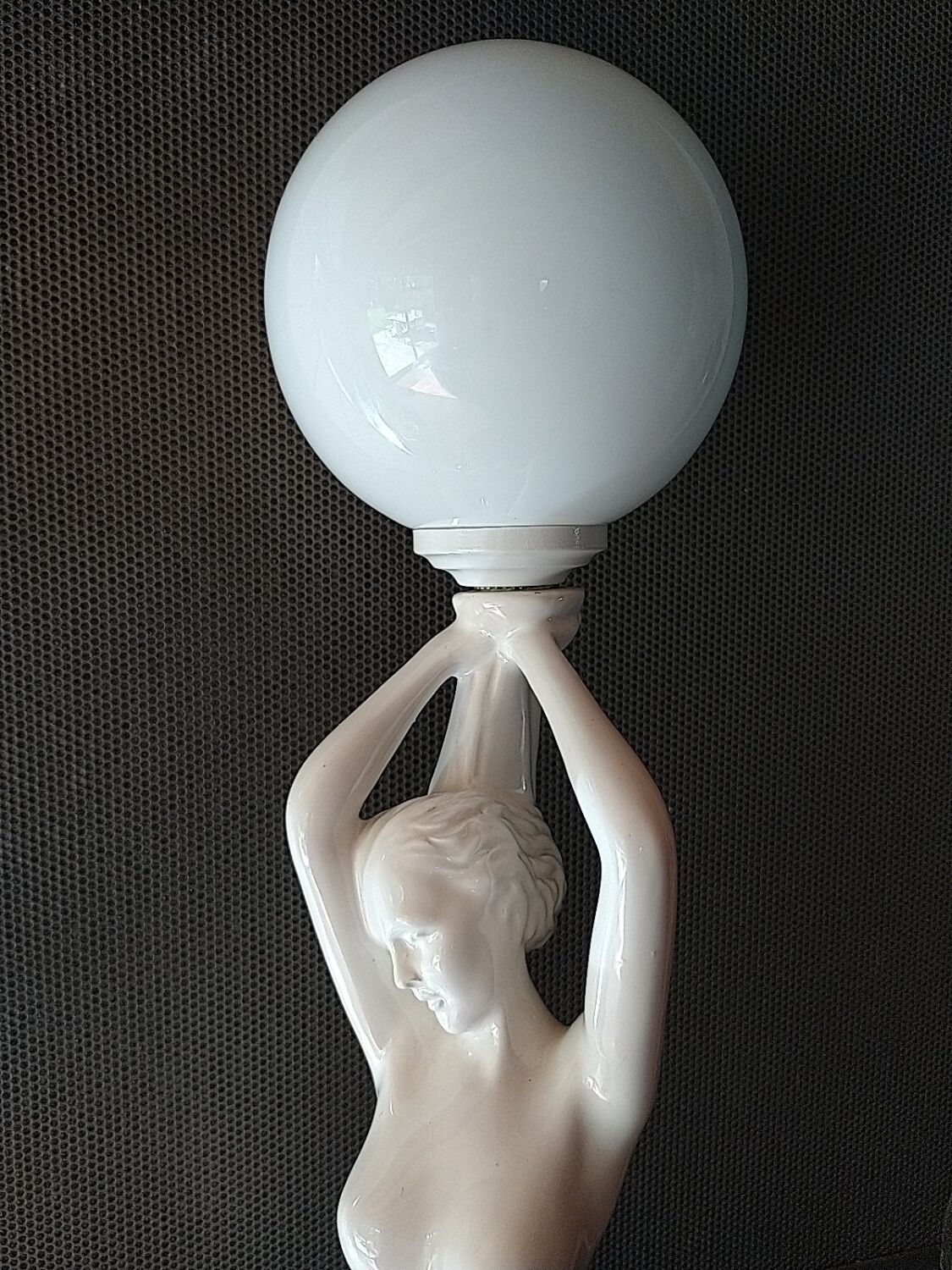 1970s lamp. Nude Art Deco style. 67cm.