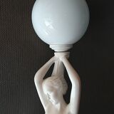 1970s lamp. Nude Art Deco style. 67cm.