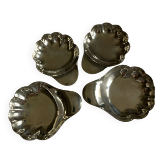 4 silver metal cups