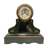Pendule Napoléon III en marbre noir Balancier au mercure XIX siècle
