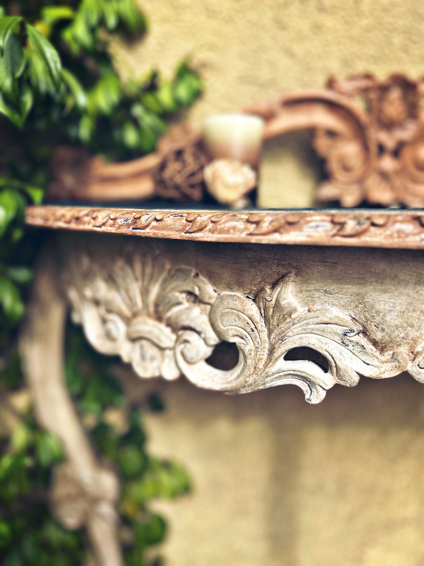 Antique patinated console