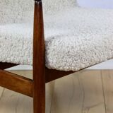 Vintage armchair GFM 300-202 design J.Kedziorek Loft 70s vintage beige boucle lamb - 2 pieces available