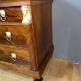 Consulate period chest of drawers in mahogany and mahogany veneer