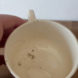 Set of 6 antique cups with fruits and birds from Badonviller.