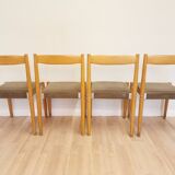 Vintage Miroslav Navratil Dining Chairs: 1970s Czechoslovakia, Gray Fabric