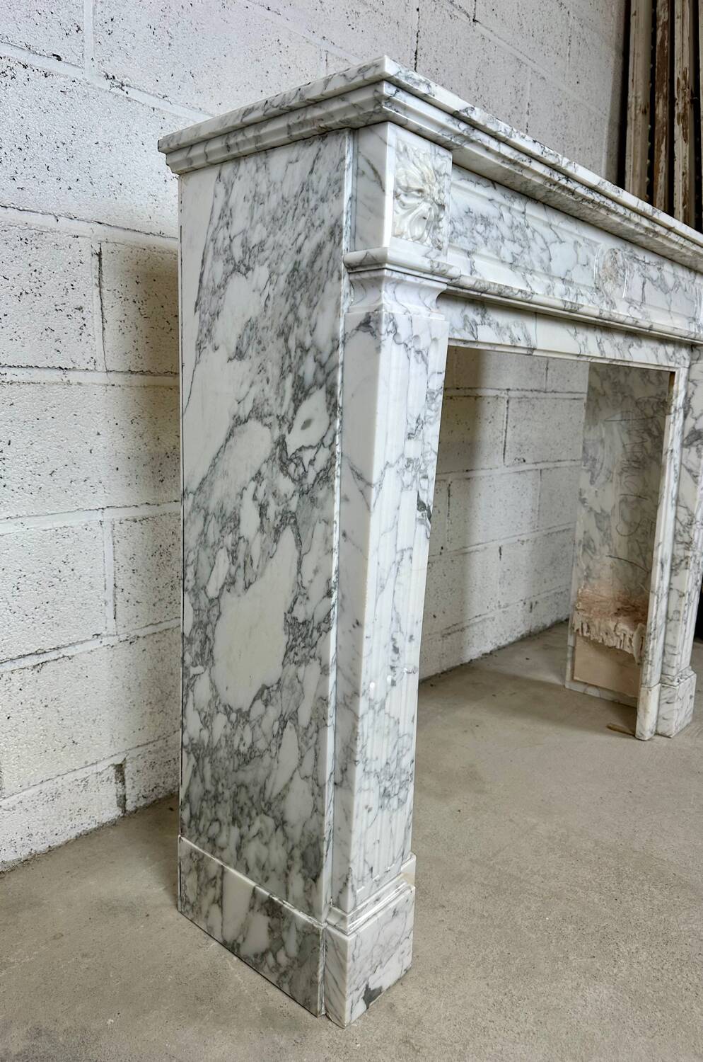 Louis XVI style marble fireplace