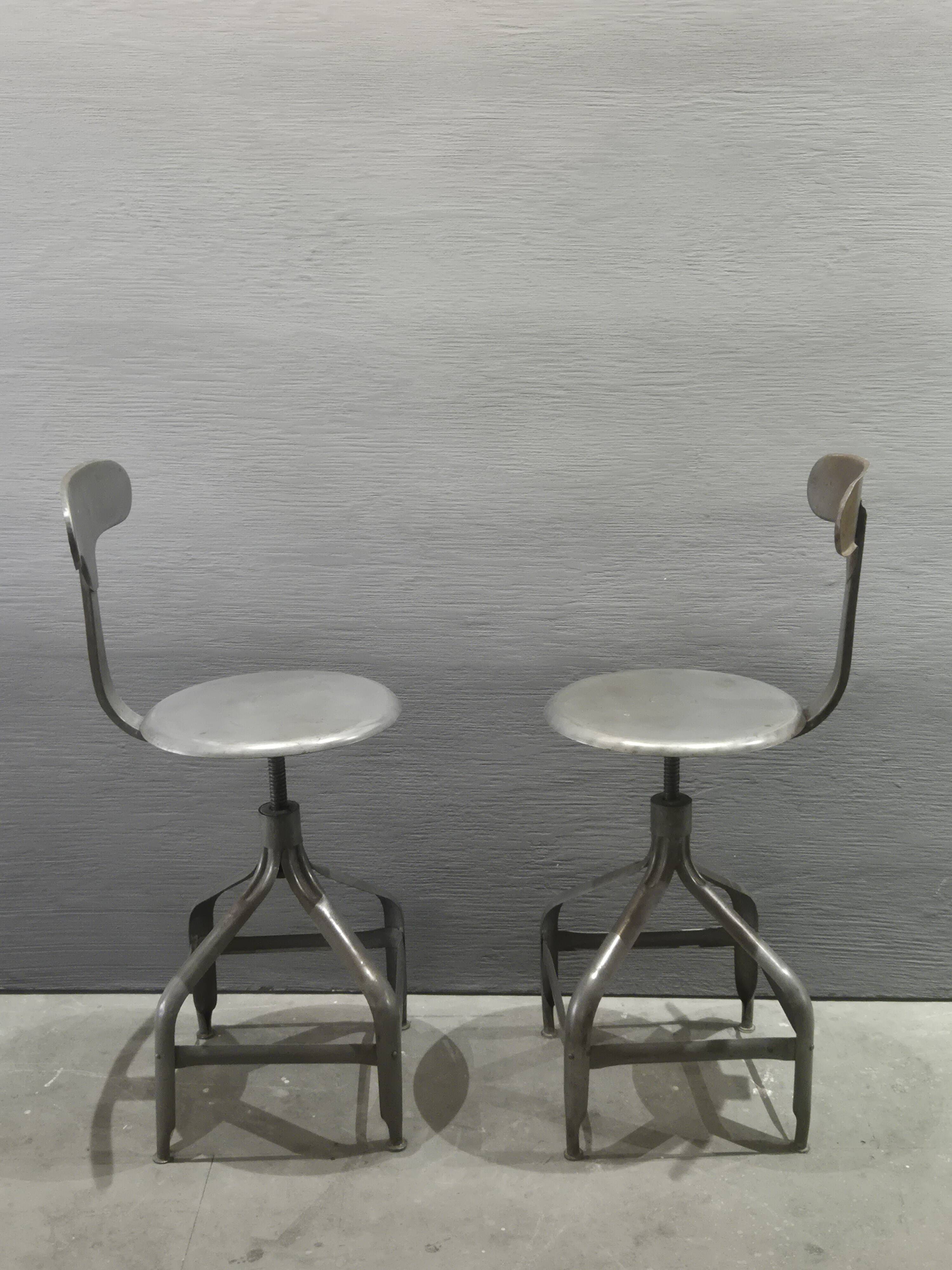 Vintage adjustable chairs/stools, Edition Nicolle, around 1960.