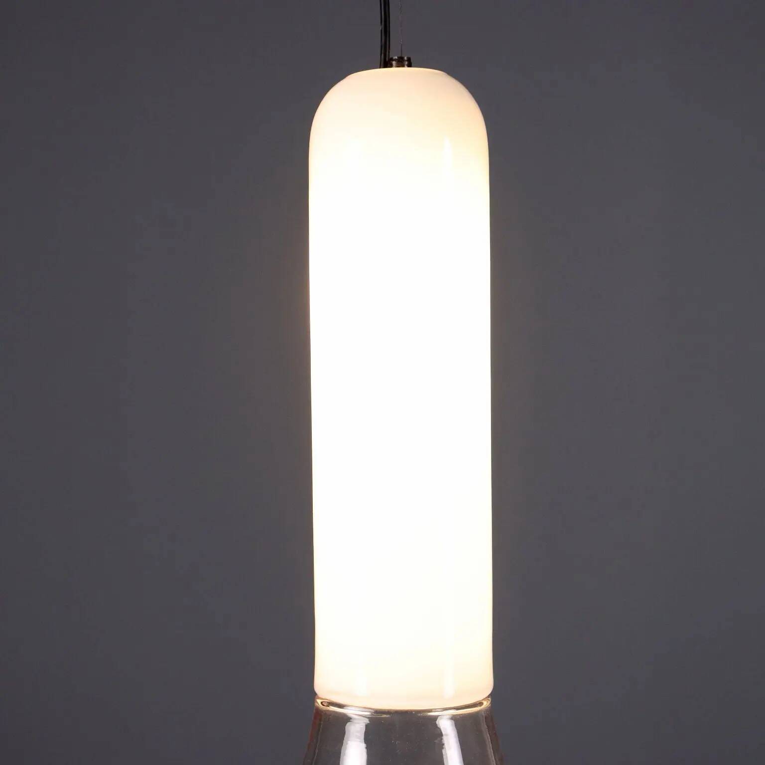 Suspension Leucos Samanta, design vintage Roberto Pamio, verre de Murano, années 1970