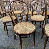 Set of 10 Thonet Fischel restaurant bistro chairs mismatch b