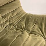 Vintage 2 and 3 seater green velvet togo set