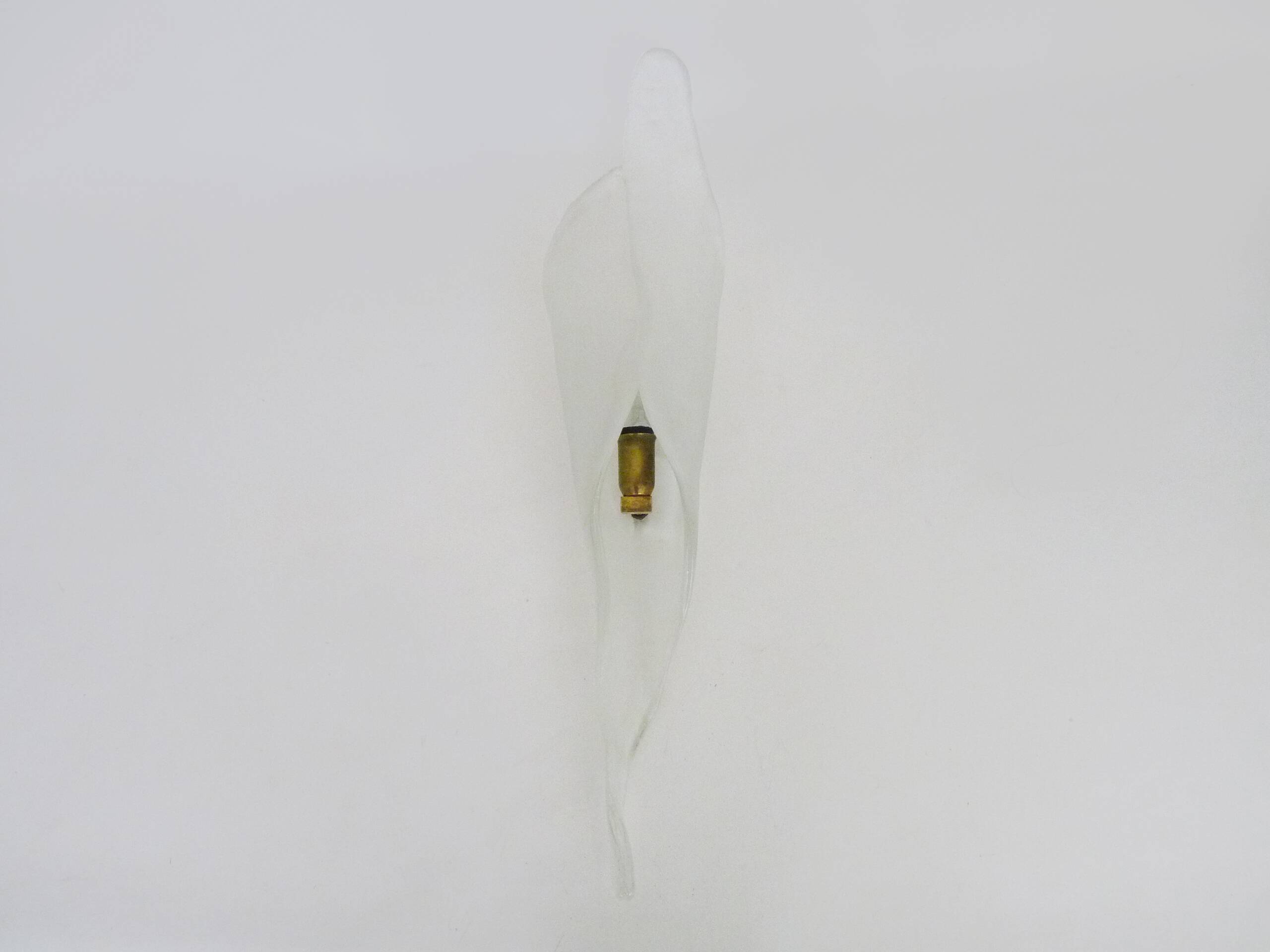 Very large handcrafted frosted glass wall sconce. Ice, Iceberg